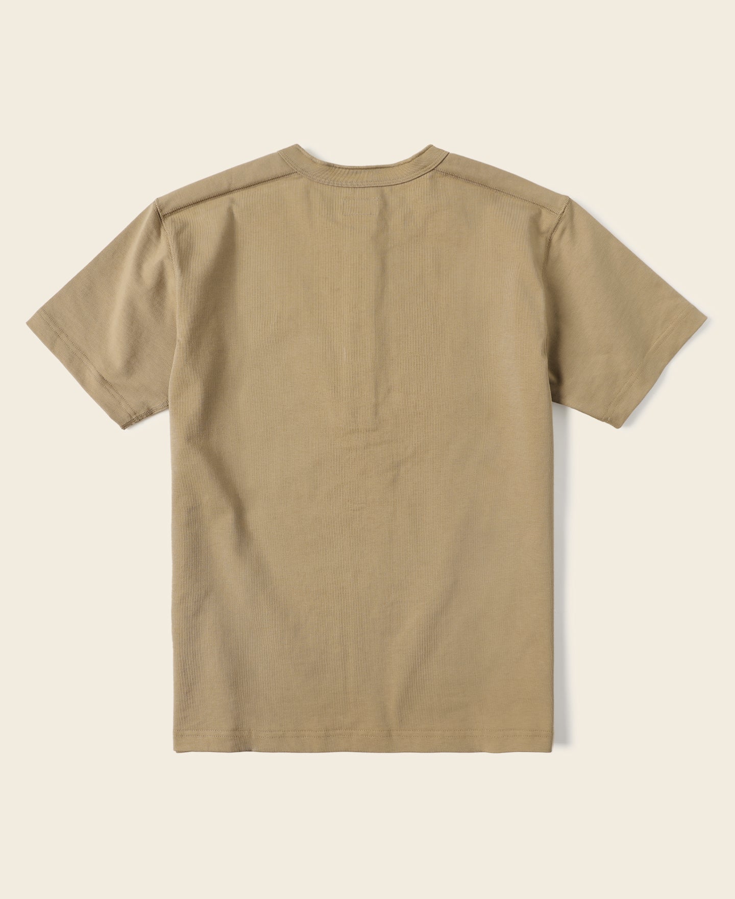 T-shirt Henley en coton épais à manches courtes Kaki Patte de boutonnage Coupe décontractée
