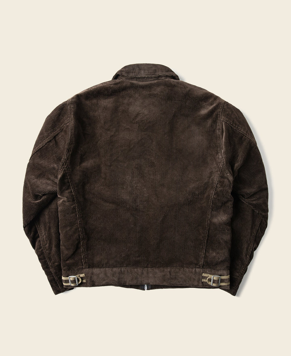 Veste décontractée zippée en velours côtelé épais marron style cosaque pour homme