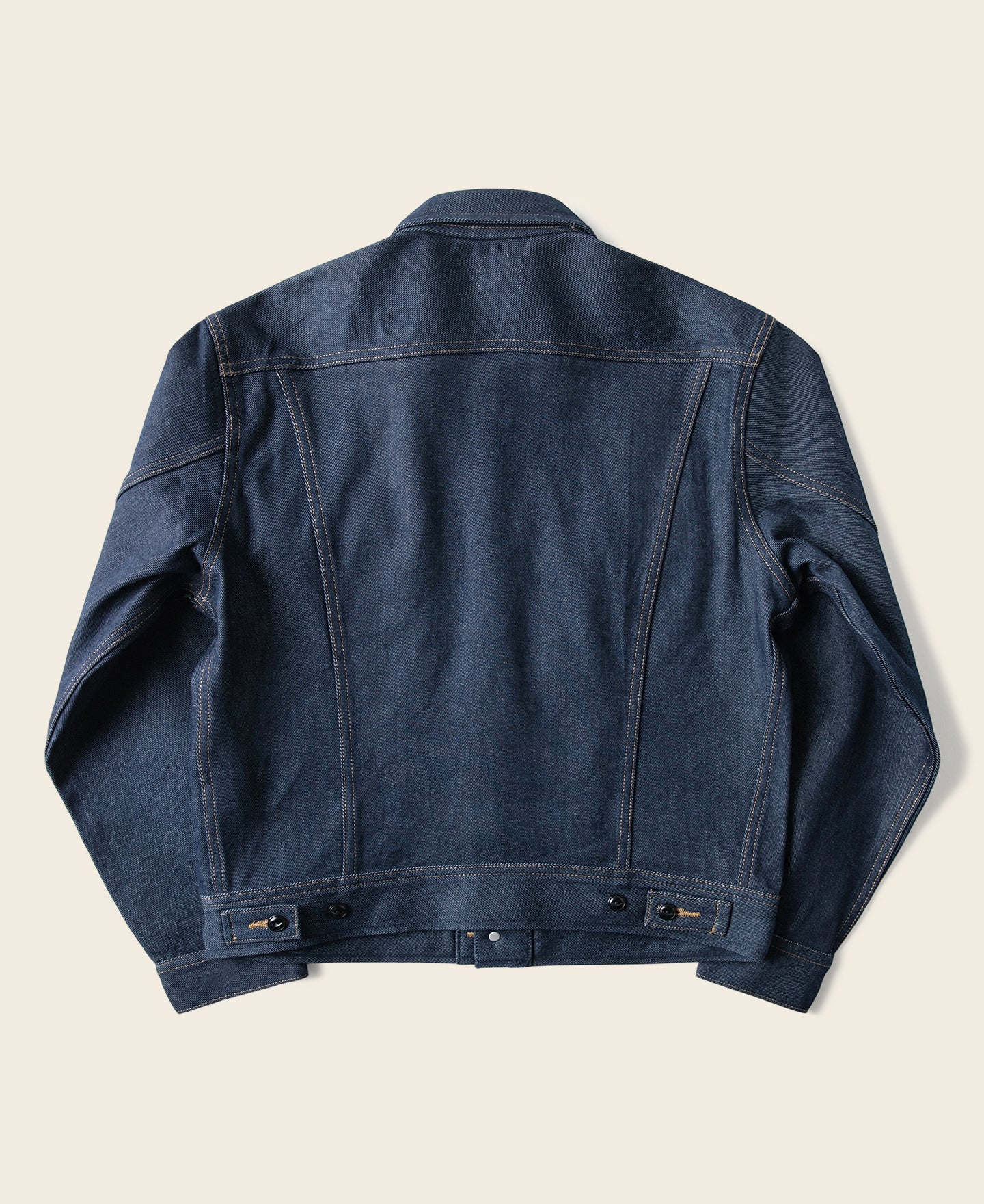 Veste de camionneur en jean sanforisé Indigo avec boutons en laiton style vintage pour homme