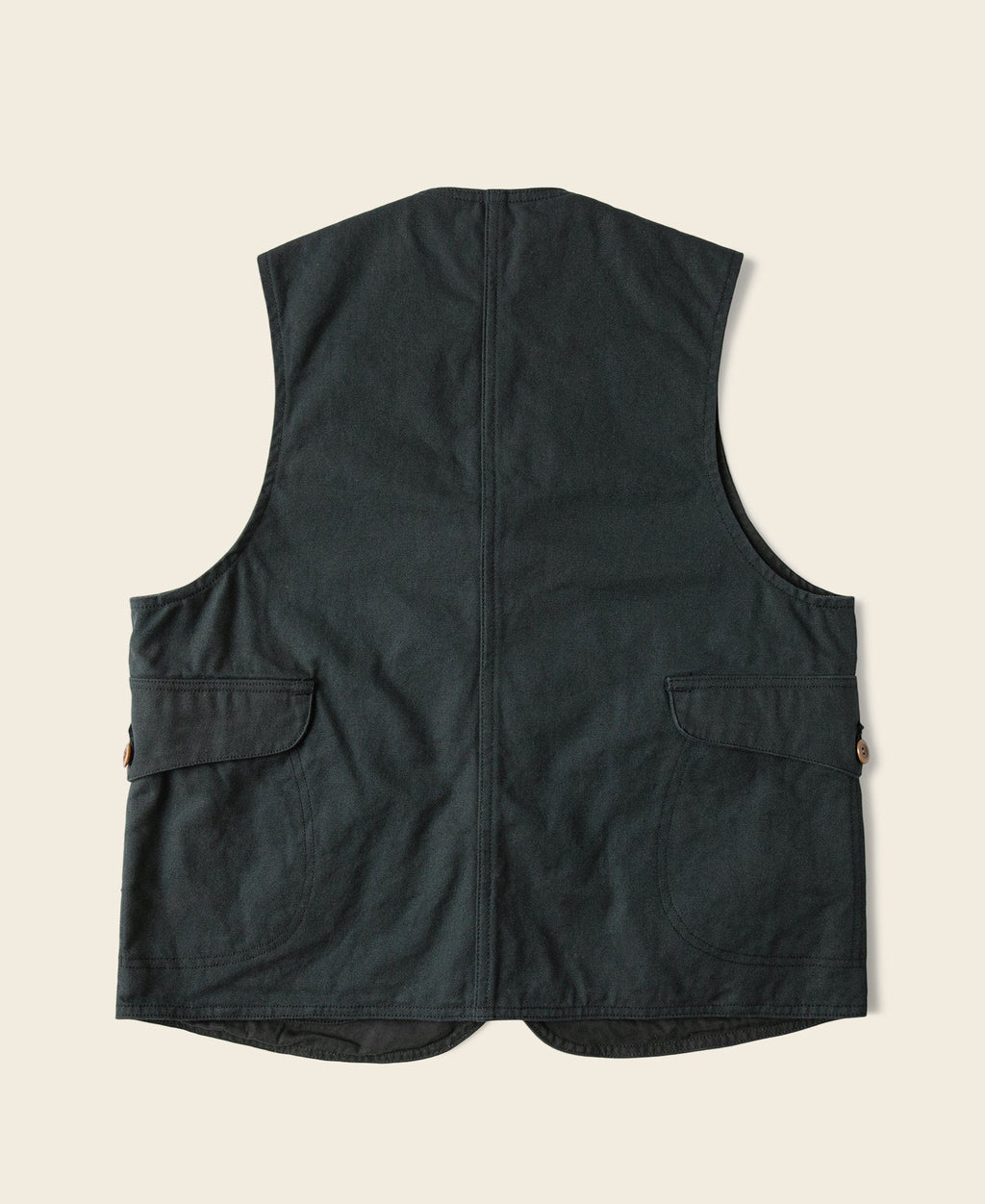 Gilet utilitaire homme en toile vert foncé à poches multiples et boutonnage