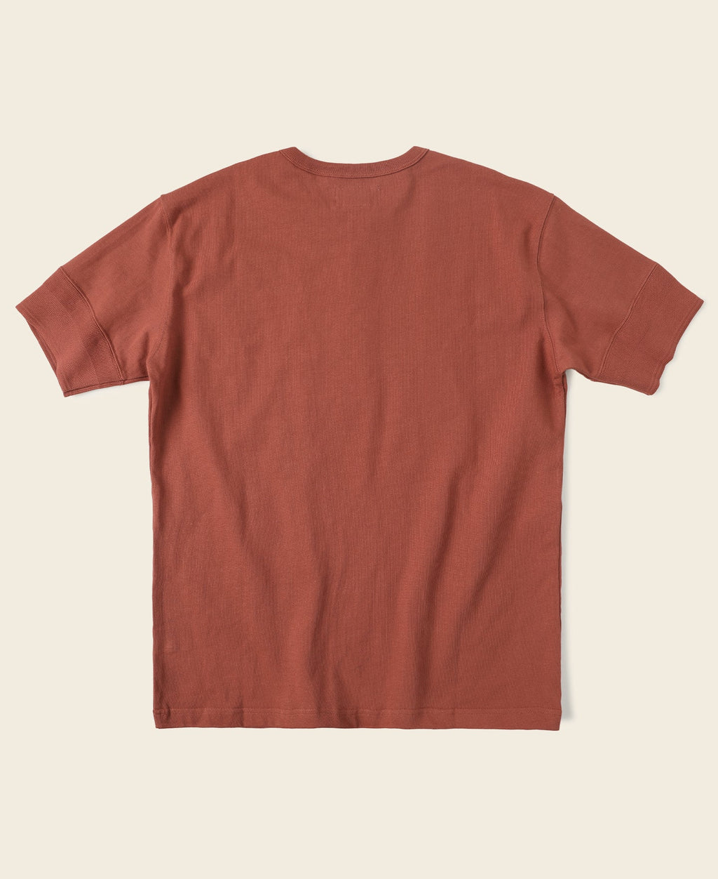 T-shirt Henley homme à manches courtes, coupe slim, en coton rouge brique