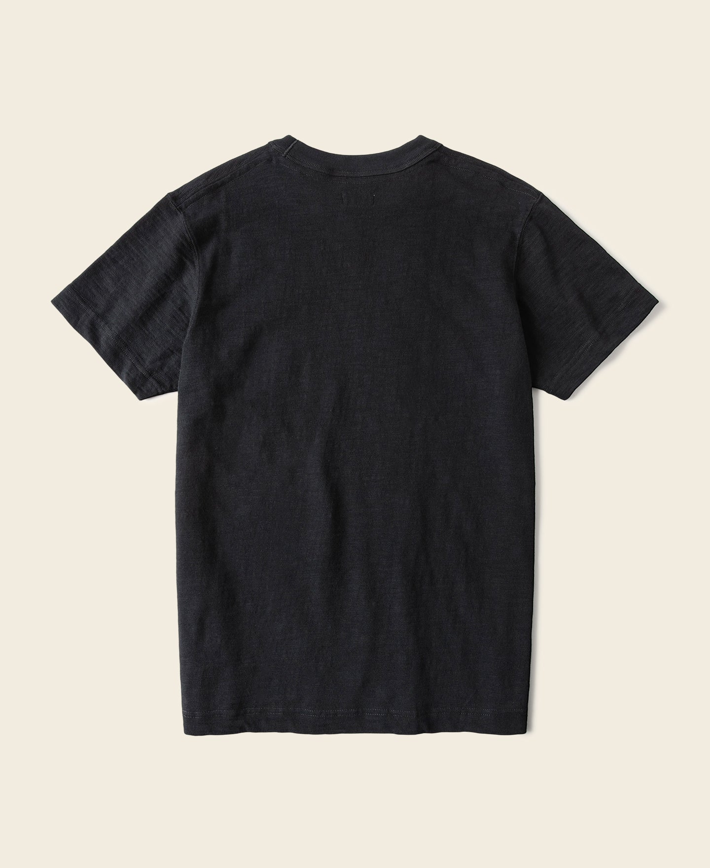 T-shirt tubulaire à col rond et manches courtes en coton noir épais
