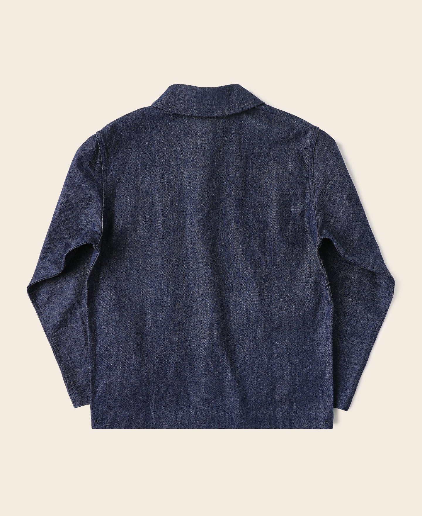 Veste de travail boutonnée col châle en jean indigo style vintage pour homme