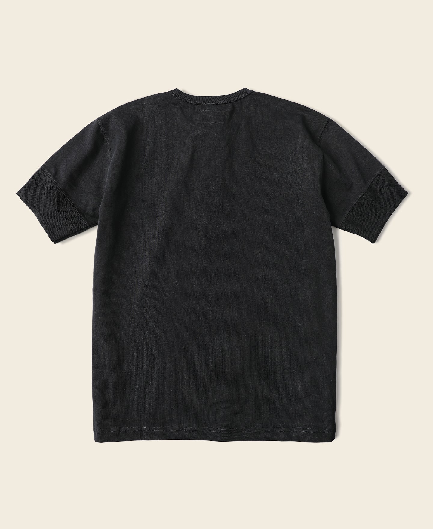 T-shirt Henley classique noir en coton à manches courtes, haut décontracté pour tous les jours