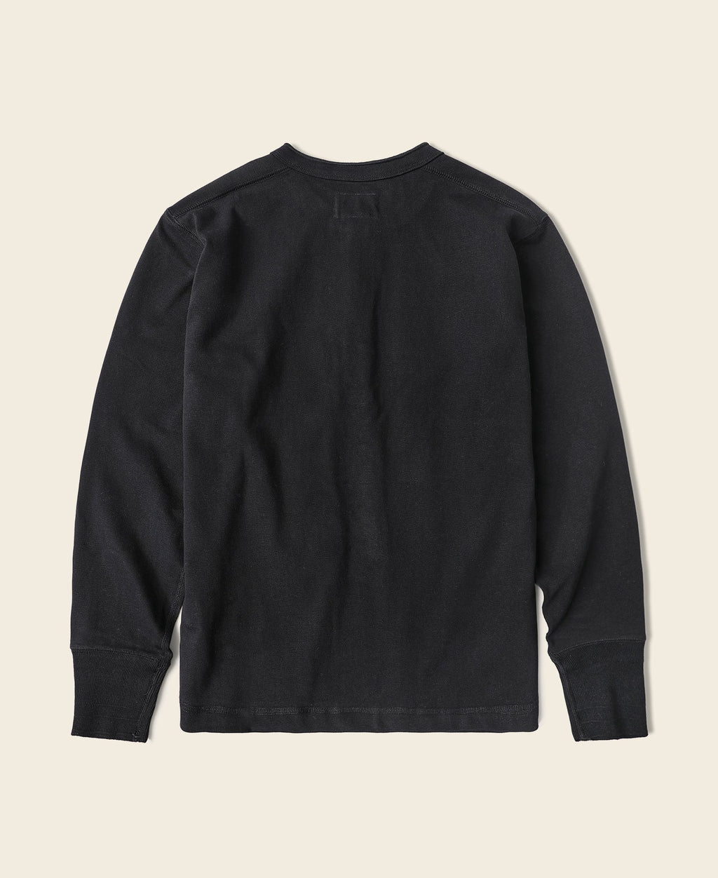 T-shirt Henley homme noir à manches longues coupe ajustée en coton