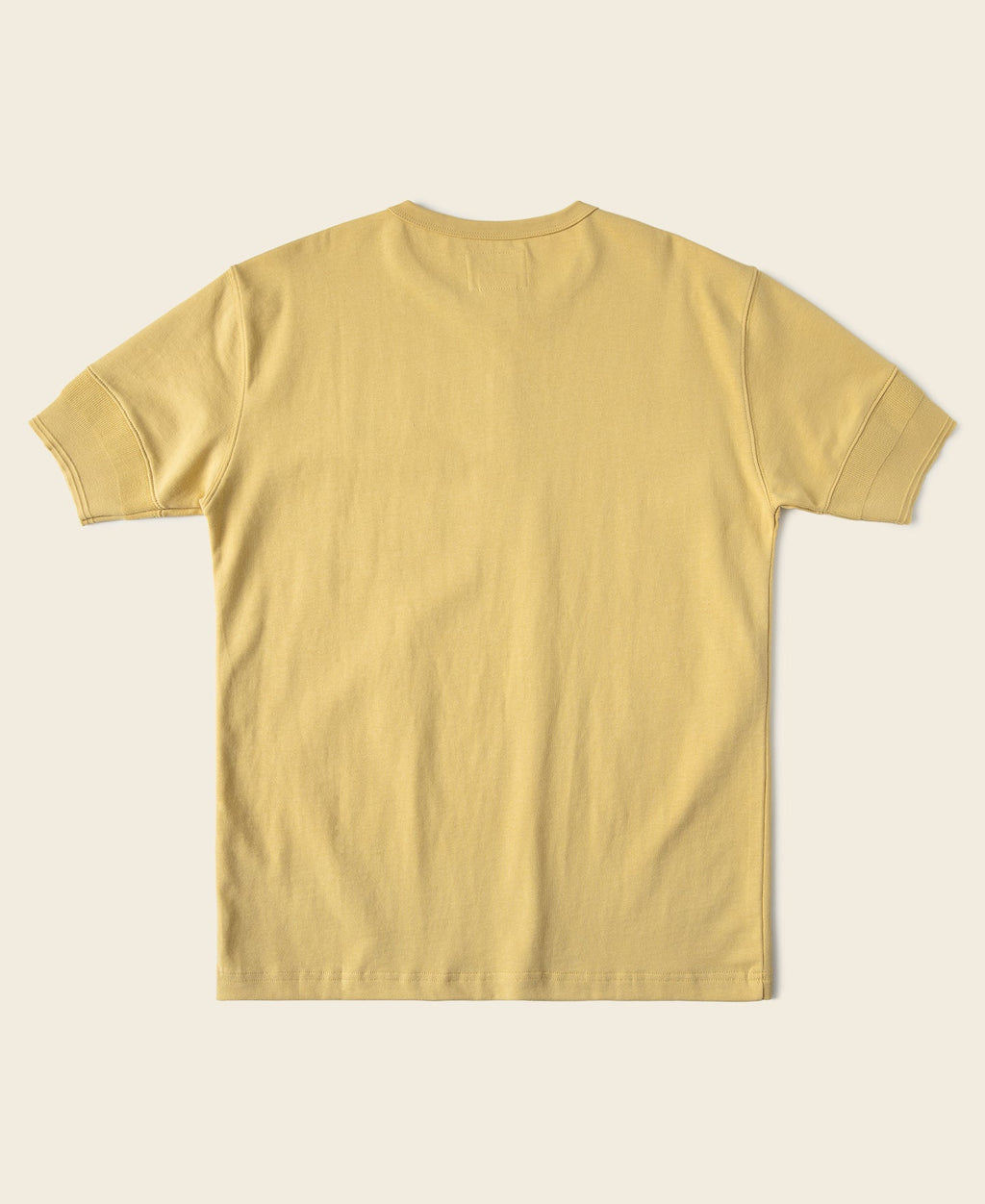 T-shirt Henley homme jaune à manches courtes et coupe slim en coton