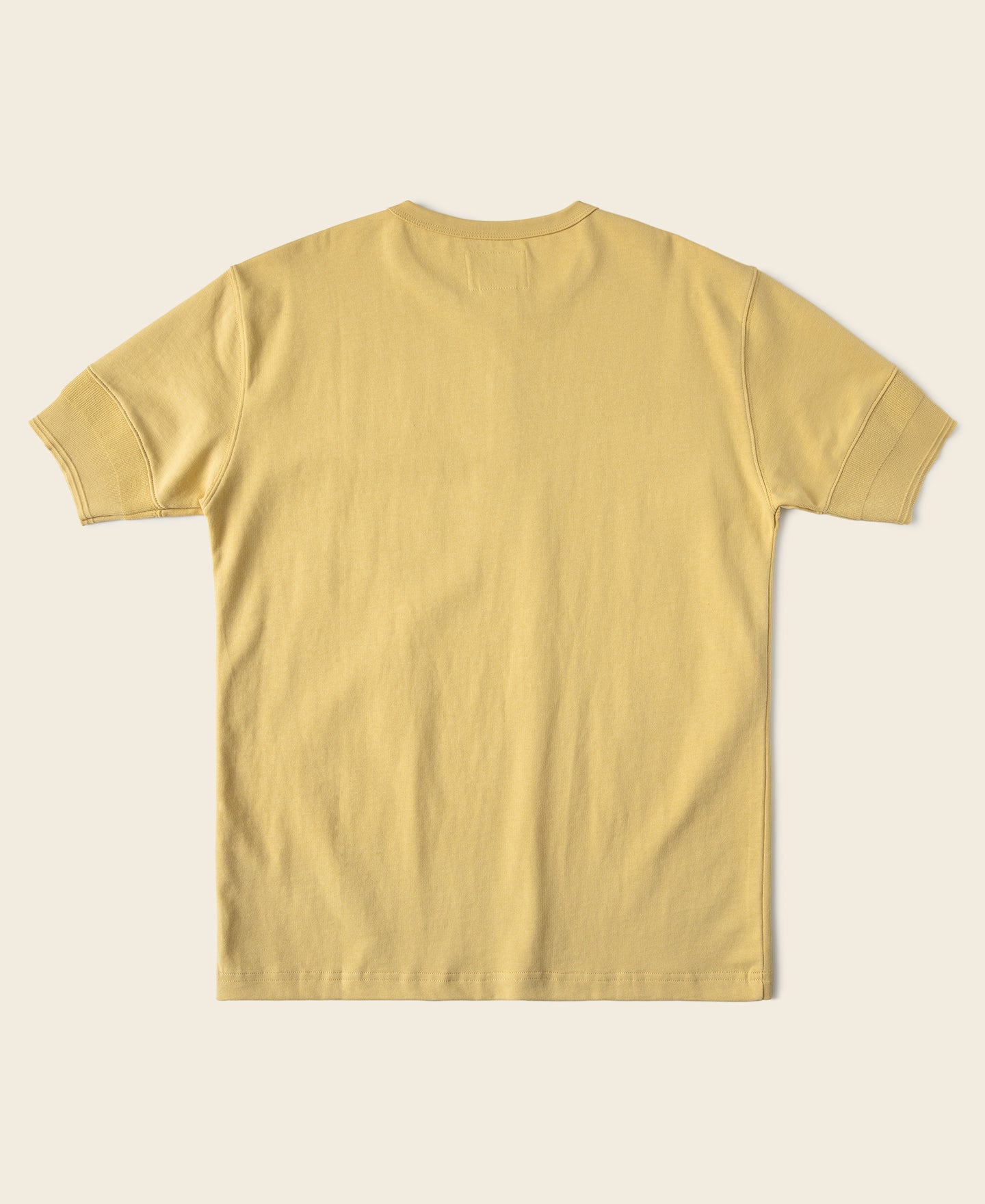 T-shirt Henley homme jaune à manches courtes et coupe slim en coton