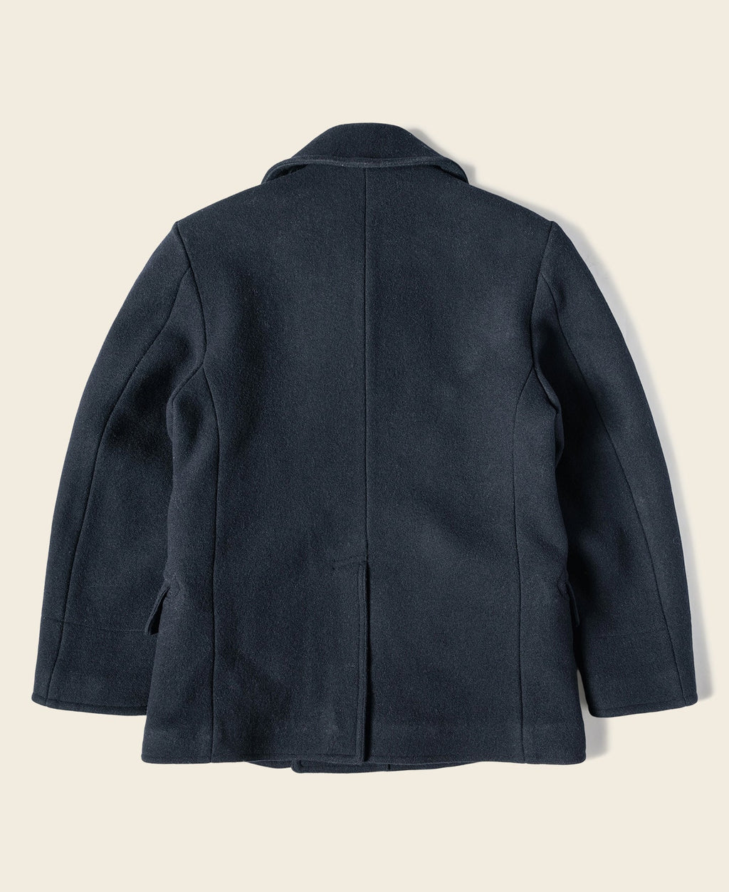 Caban en laine croisé bleu marine classique Manteau court pour homme