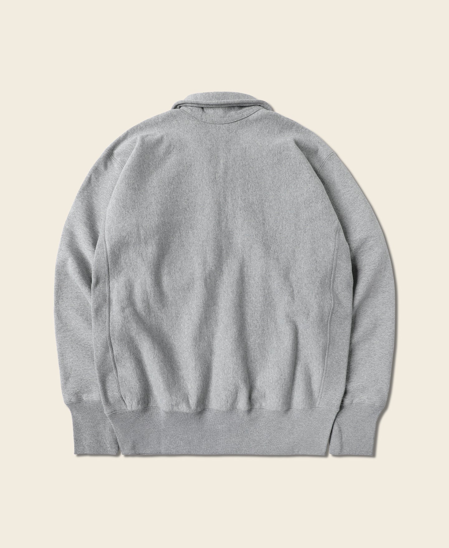 Sweat-shirt vintage demi-zip avec motif universitaire gris