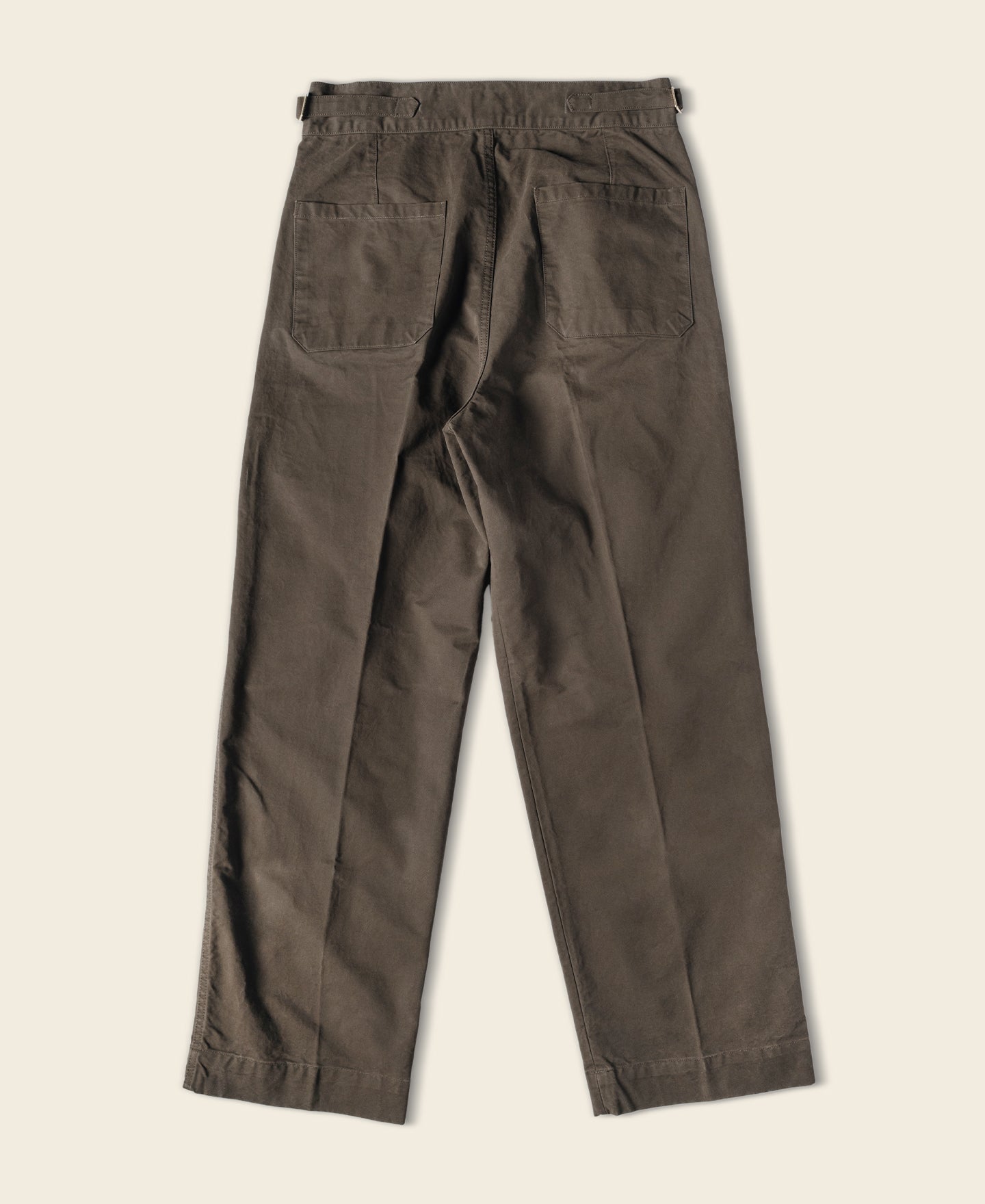 Pantalon cargo ample plissé marron style militaire vintage