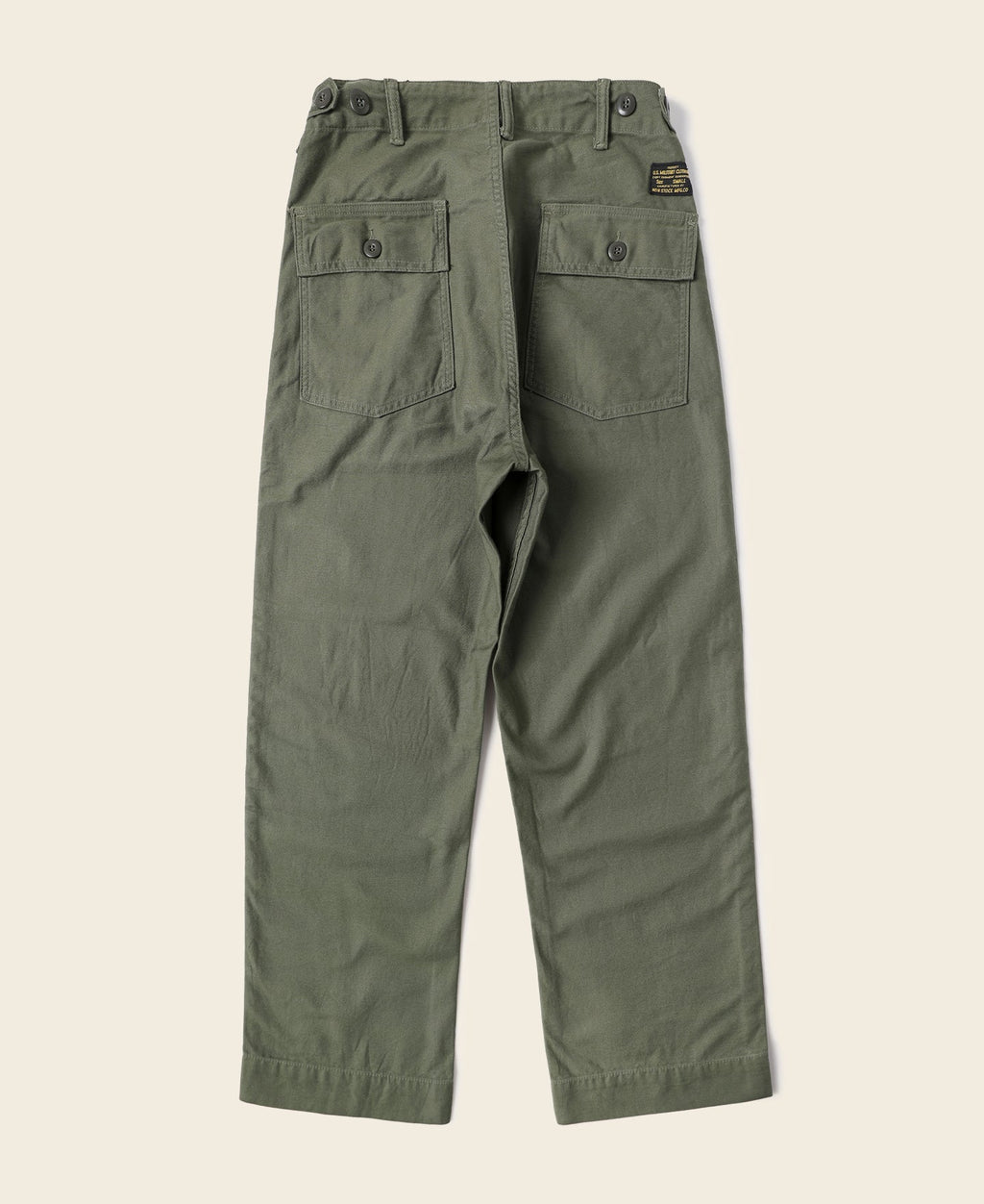 Pantalon treillis vert olive coupe décontractée taille haute jambe large