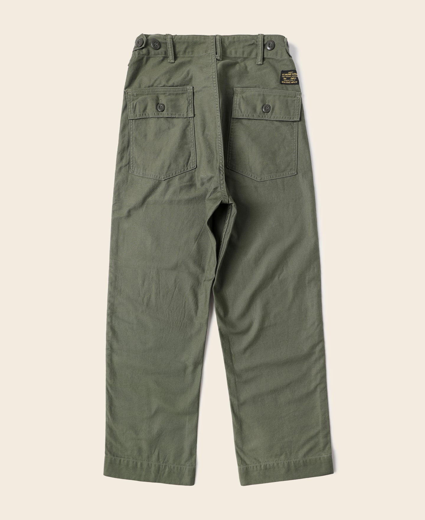 Pantalon treillis vert olive coupe décontractée taille haute jambe large
