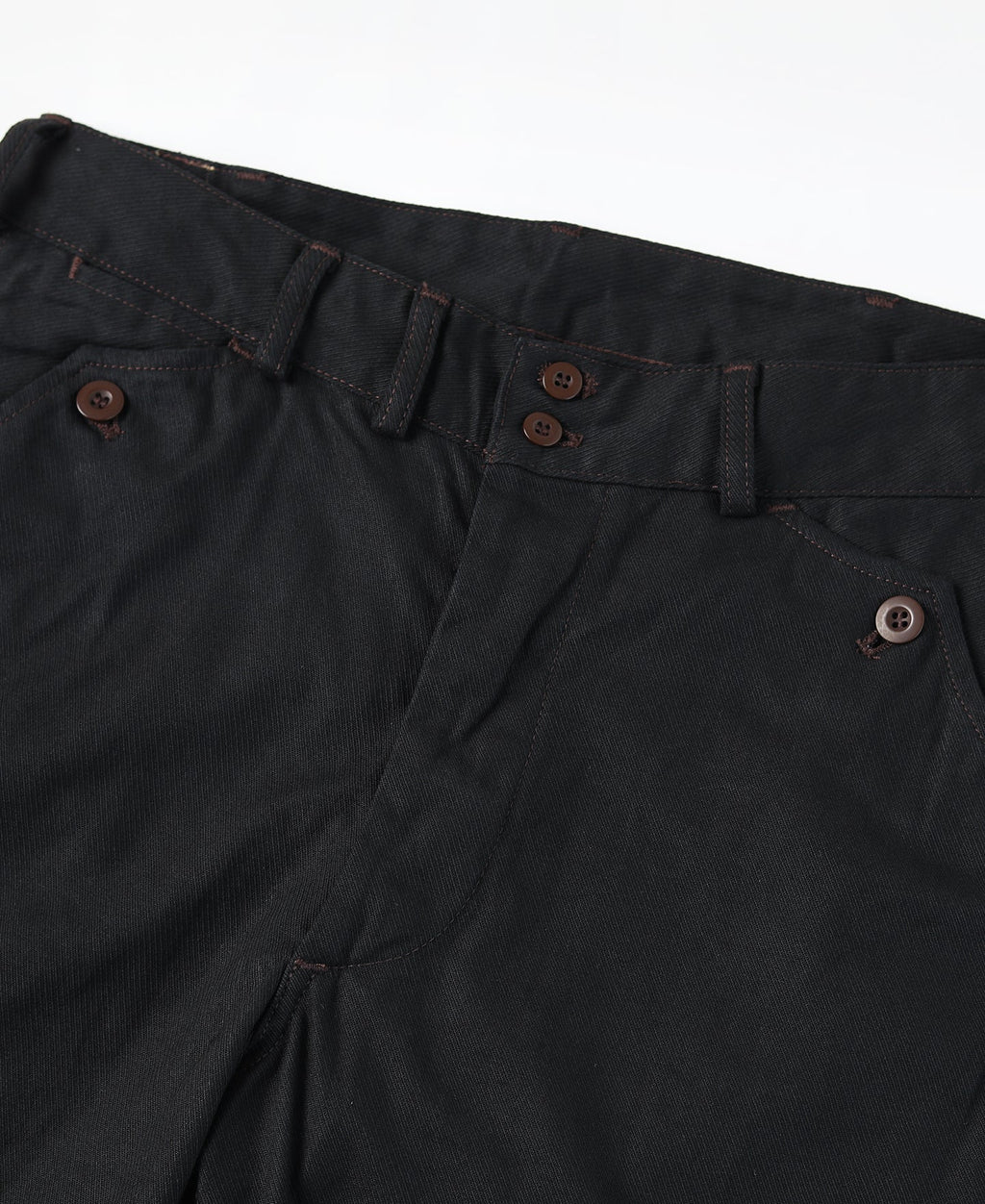 Culotte d'équitation noire vintage Taille haute Bouton aux poignets Pantalon fuselé