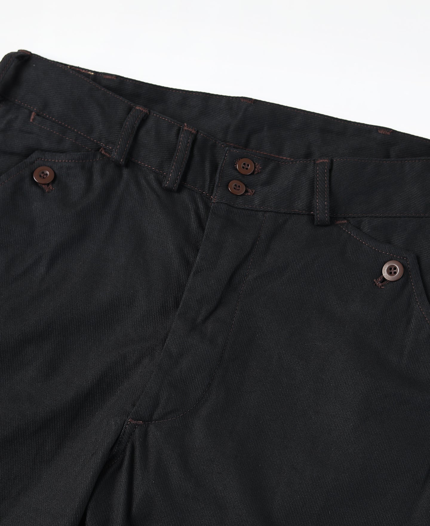 Culotte d'équitation noire vintage Taille haute Bouton aux poignets Pantalon fuselé