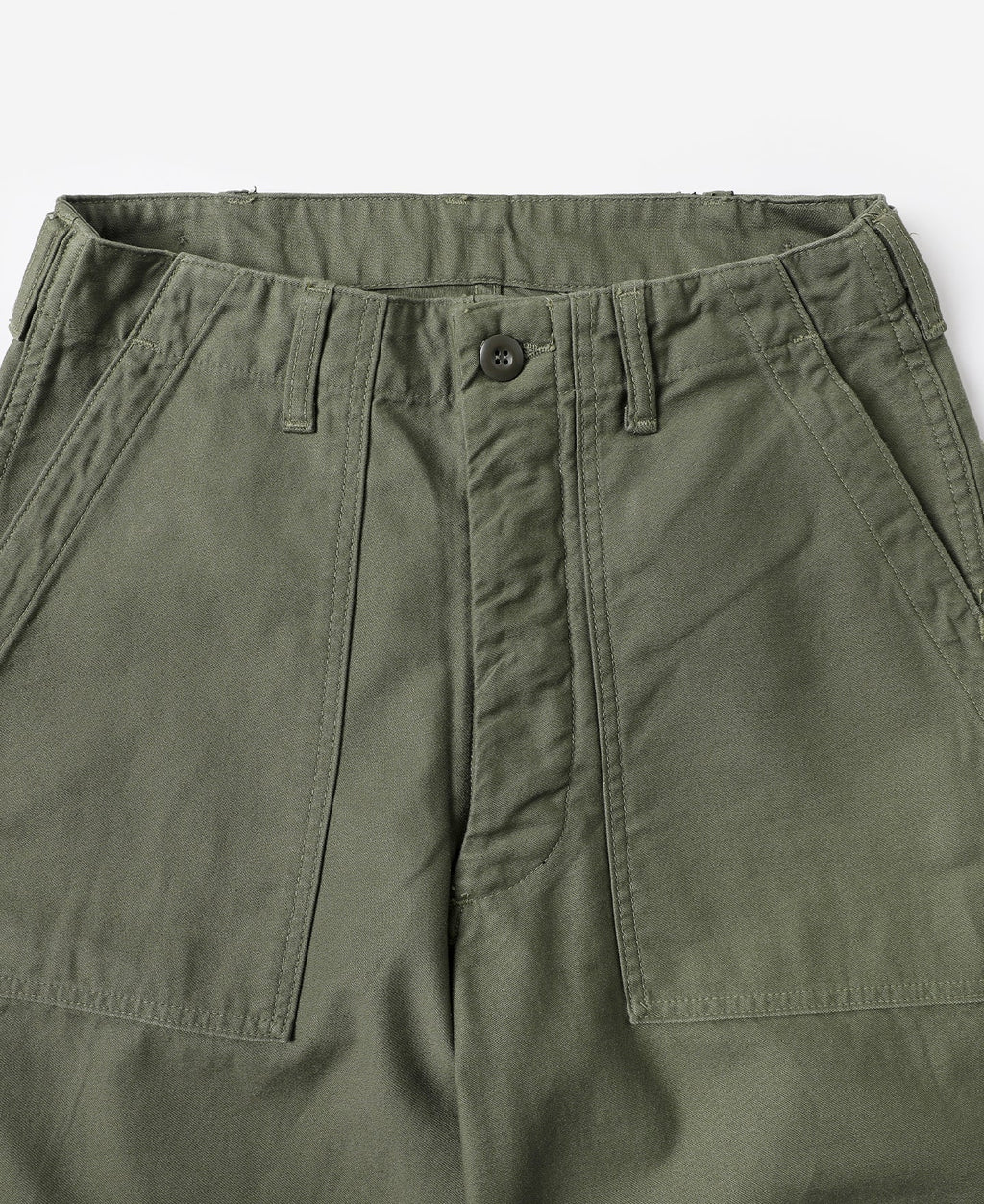 Pantalon treillis vert olive coupe décontractée taille haute jambe large