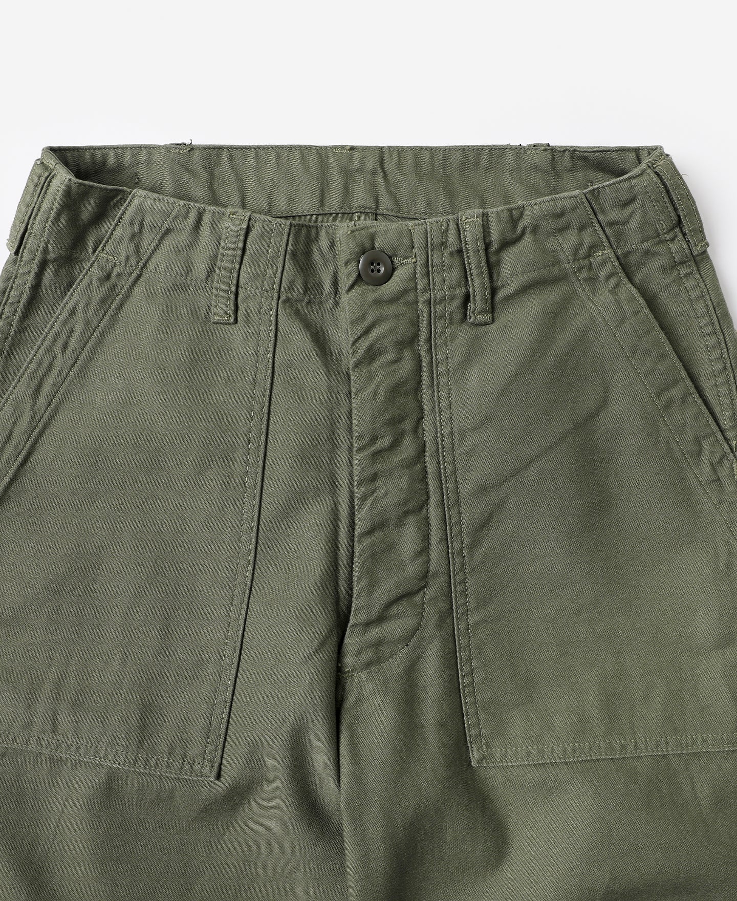Pantalon treillis vert olive coupe décontractée taille haute jambe large
