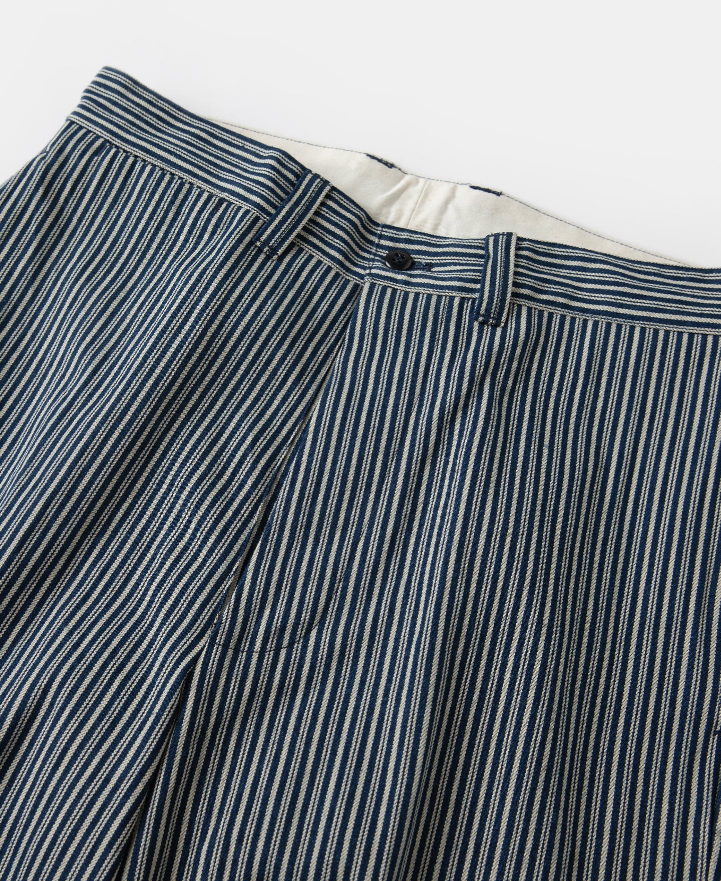 Pantalon de travail droit en coton rayé marine et blanc pour homme