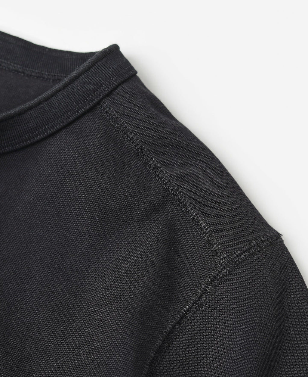 T-shirt Henley homme noir à manches longues coupe ajustée en coton