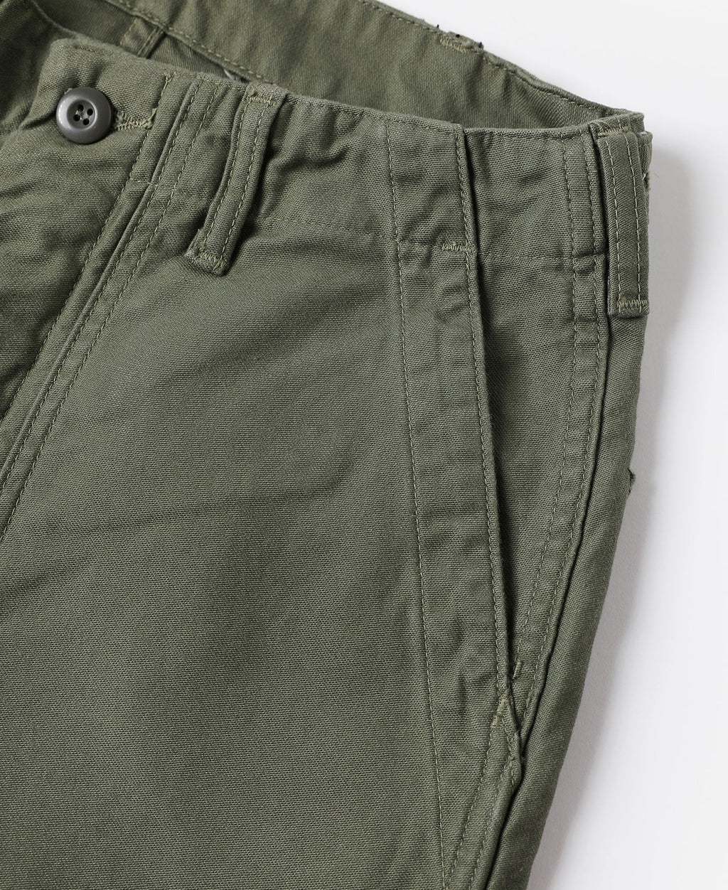 Pantalon treillis vert olive coupe décontractée taille haute jambe large