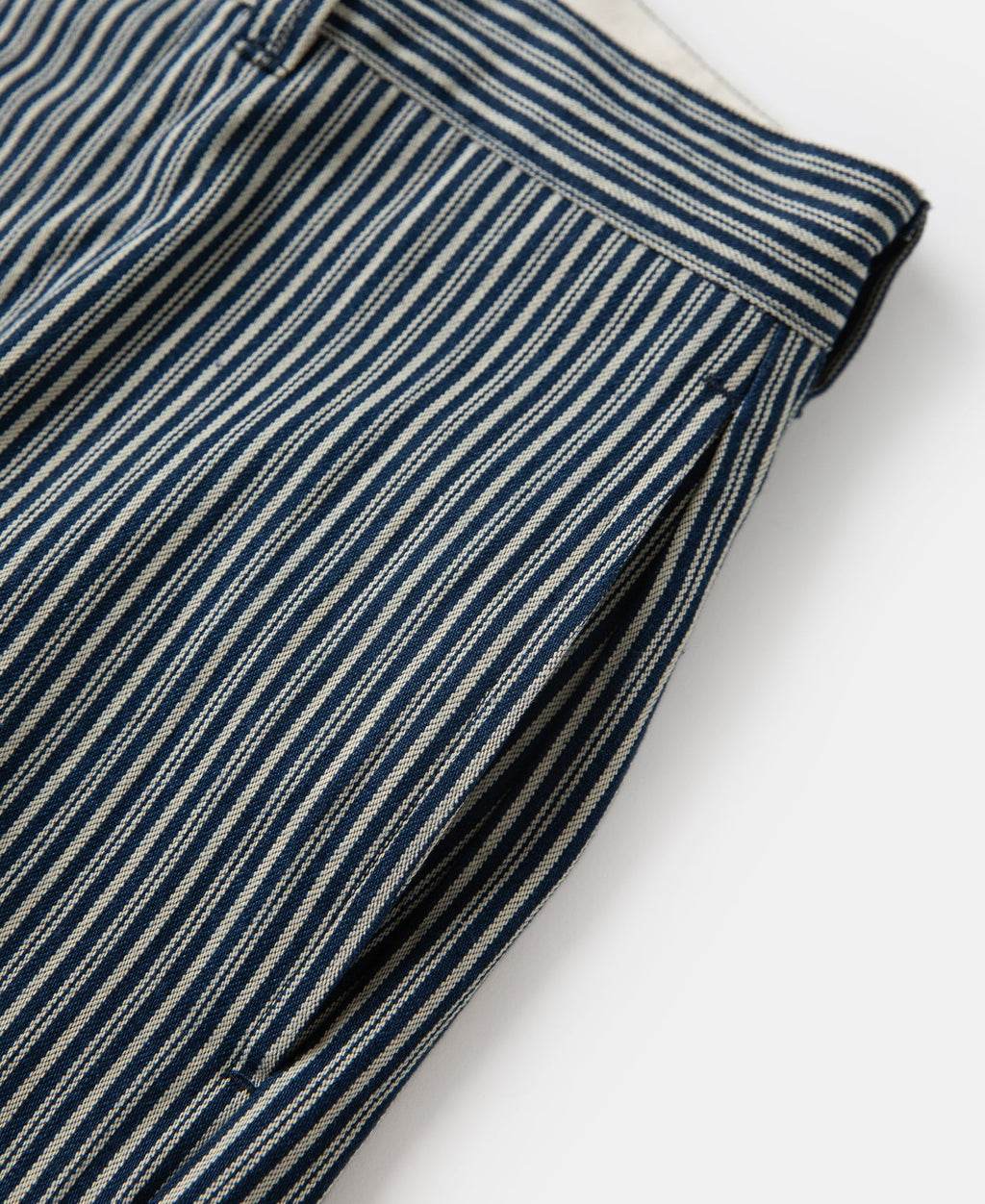 Pantalon de travail droit en coton rayé marine et blanc pour homme
