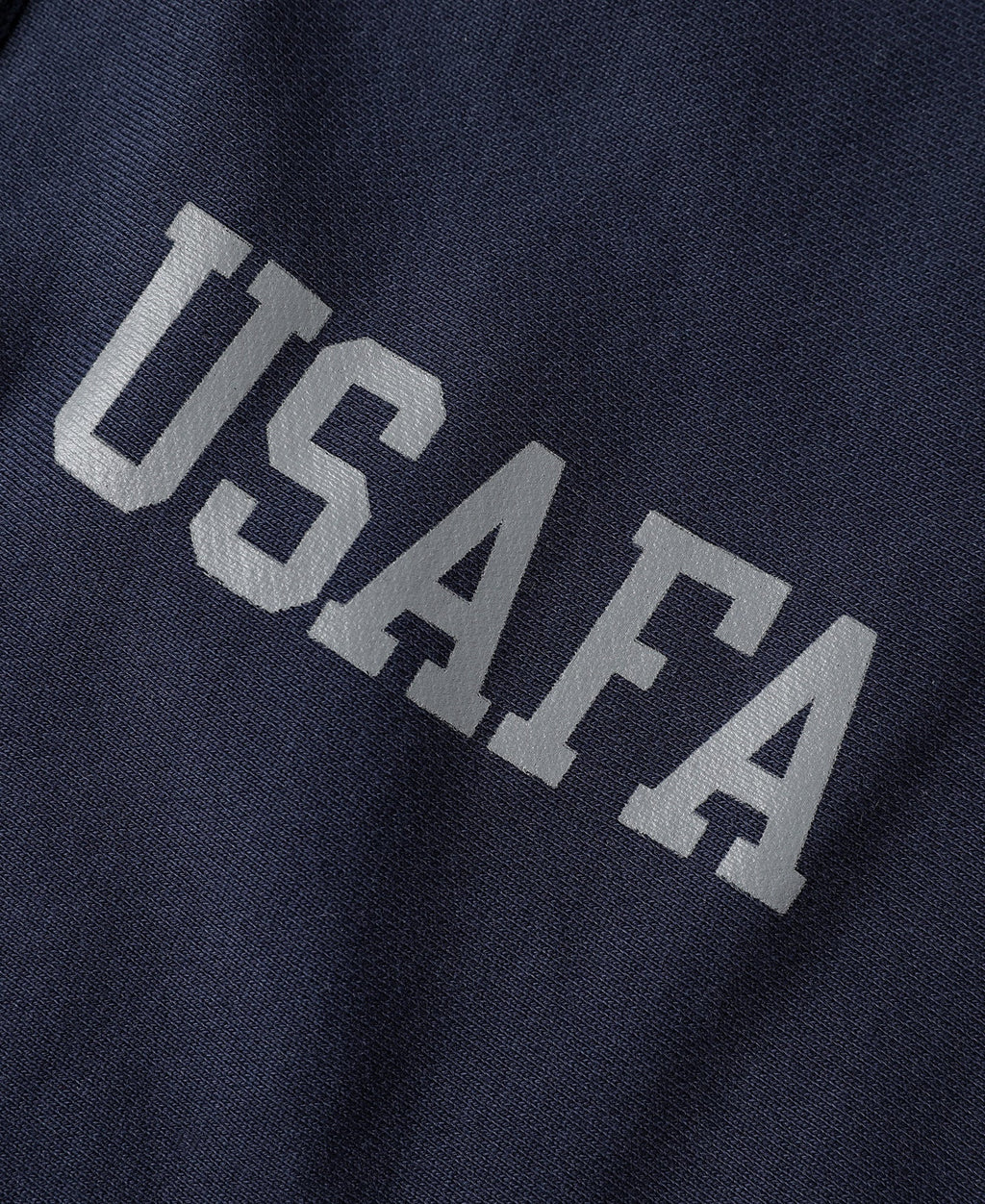 Sweat-shirt polaire demi-zip marine avec col et motif militaire vintage