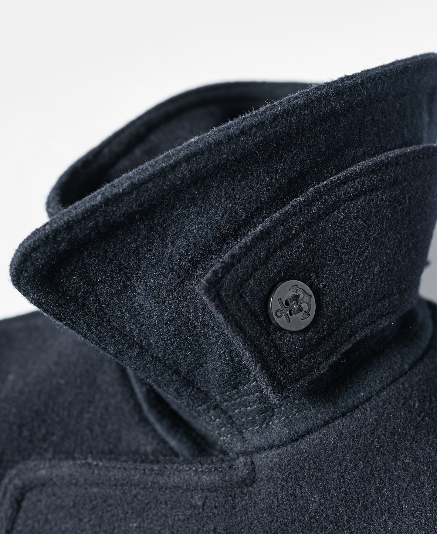 Caban en laine croisé bleu marine classique Manteau court pour homme