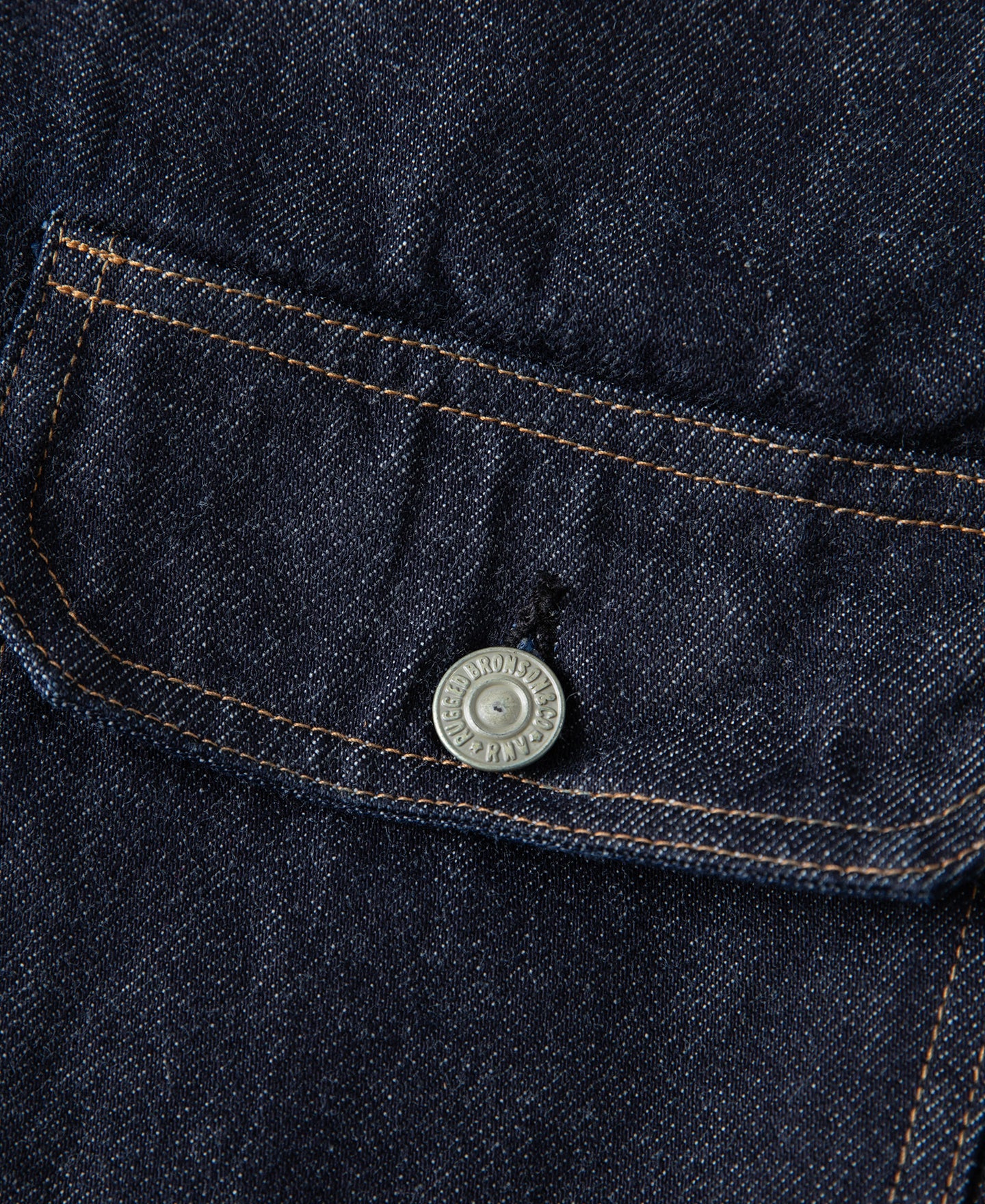 Blouson camionneur en jean doublé de couverture indigo, poche poitrine simple, style vintage