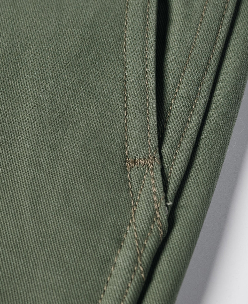 Pantalon Chino Kaki Vert Coupe Droite Style Militaire Vintage