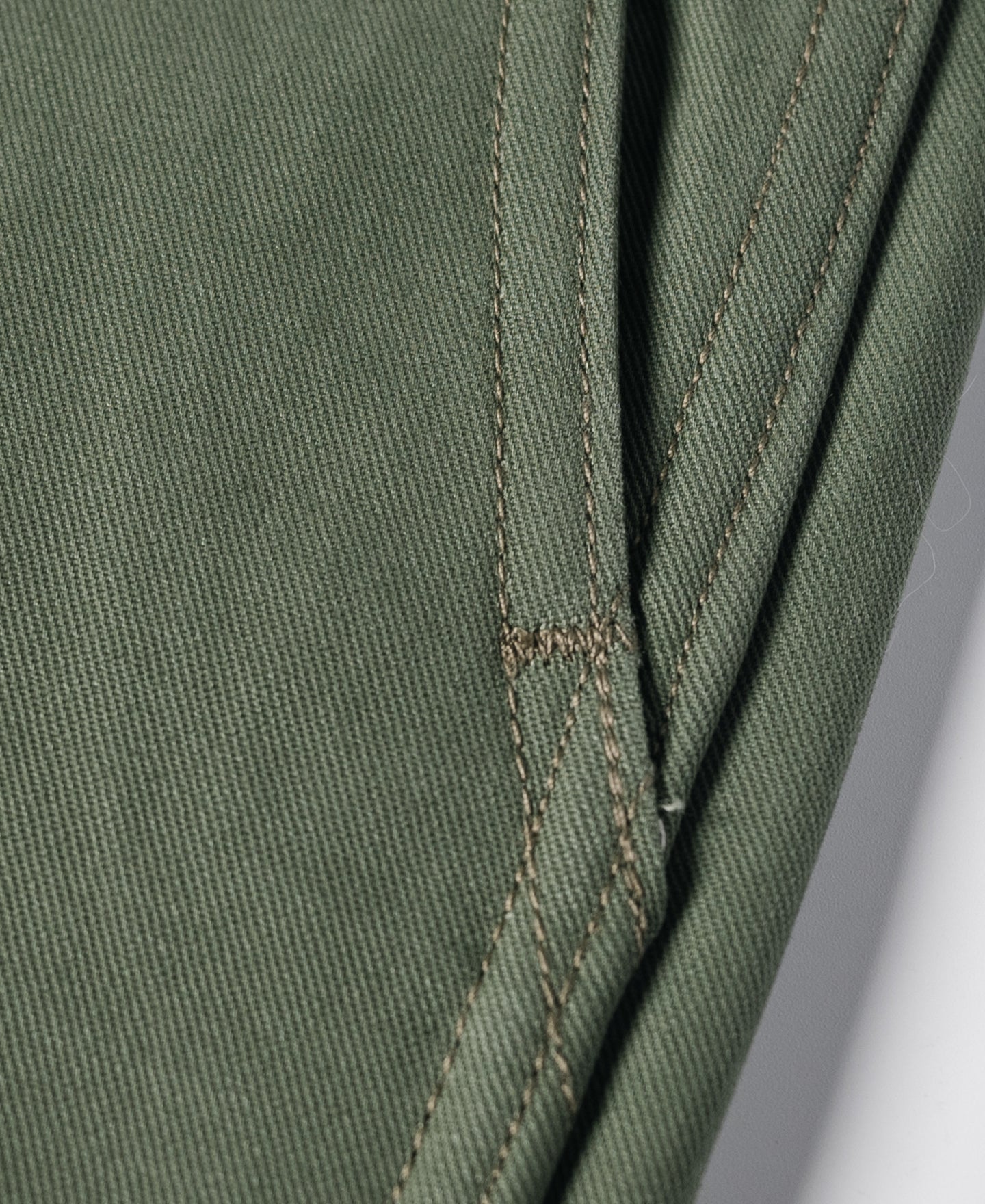 Pantalon Chino Kaki Vert Coupe Droite Style Militaire Vintage