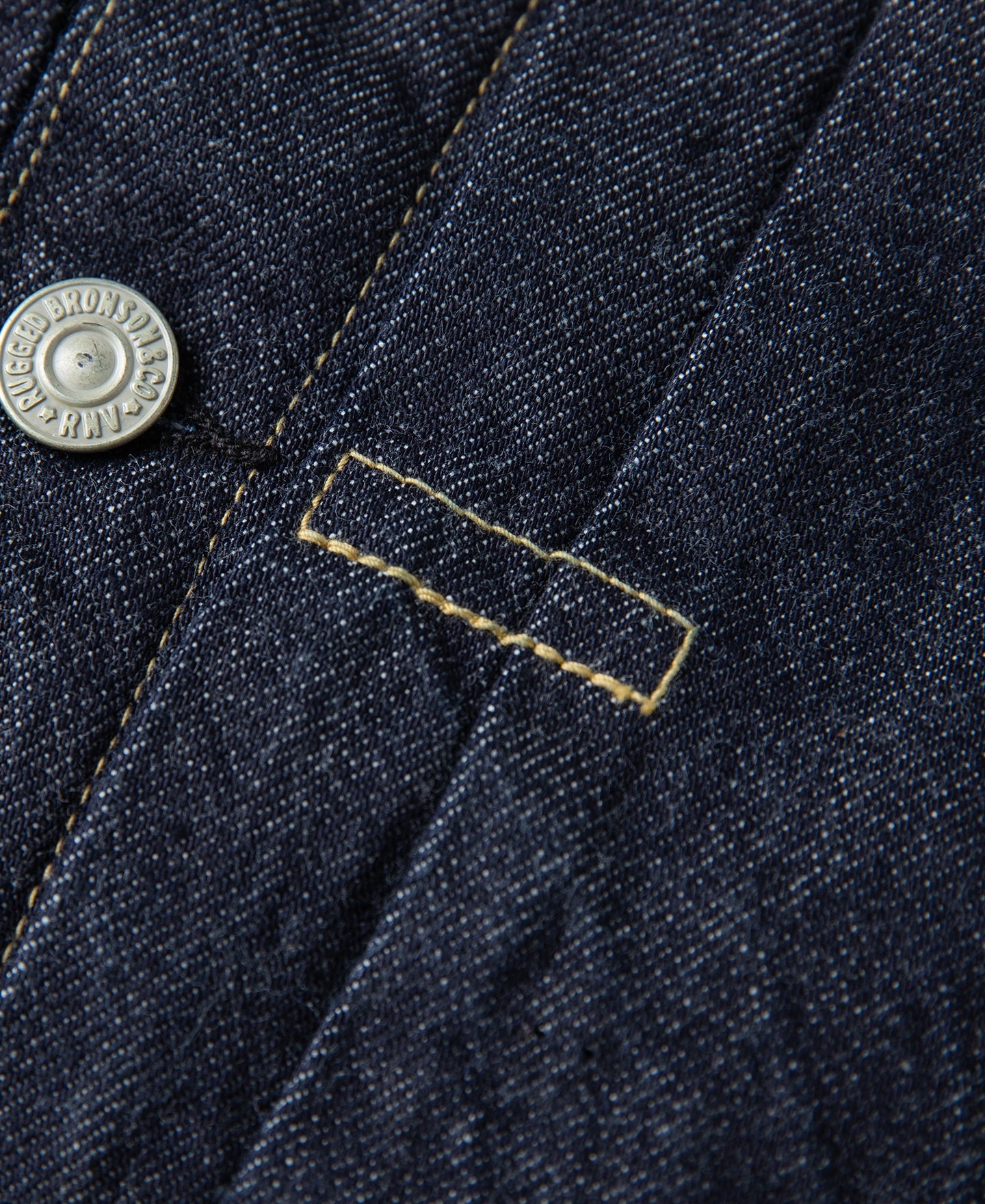 Blouson camionneur en jean doublé de couverture indigo, poche poitrine simple, style vintage