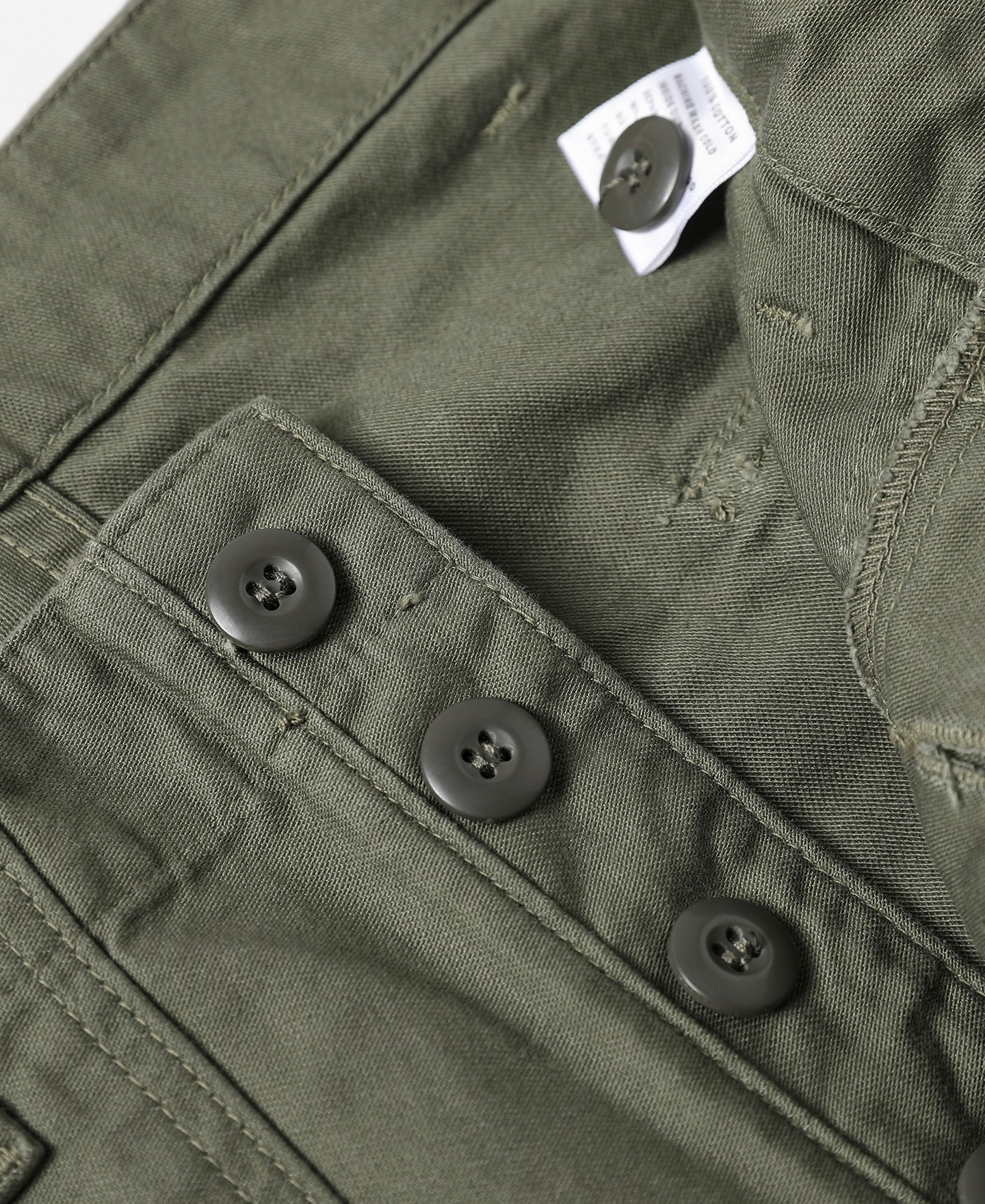 Pantalon treillis vert olive coupe décontractée taille haute jambe large