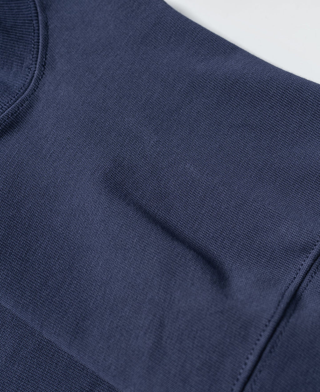 T-shirt en coton épais à col rond et manches courtes, coupe décontractée, couleur marine