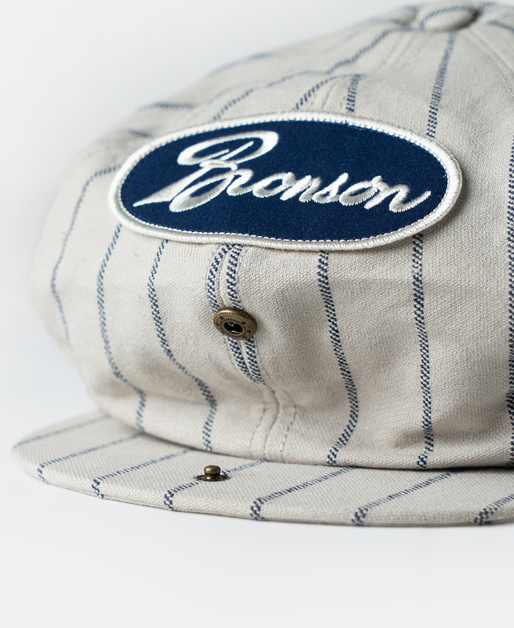 Casquette Gavroche Vintage Rayée Voie Ferrée Gris Pinstripe Plate