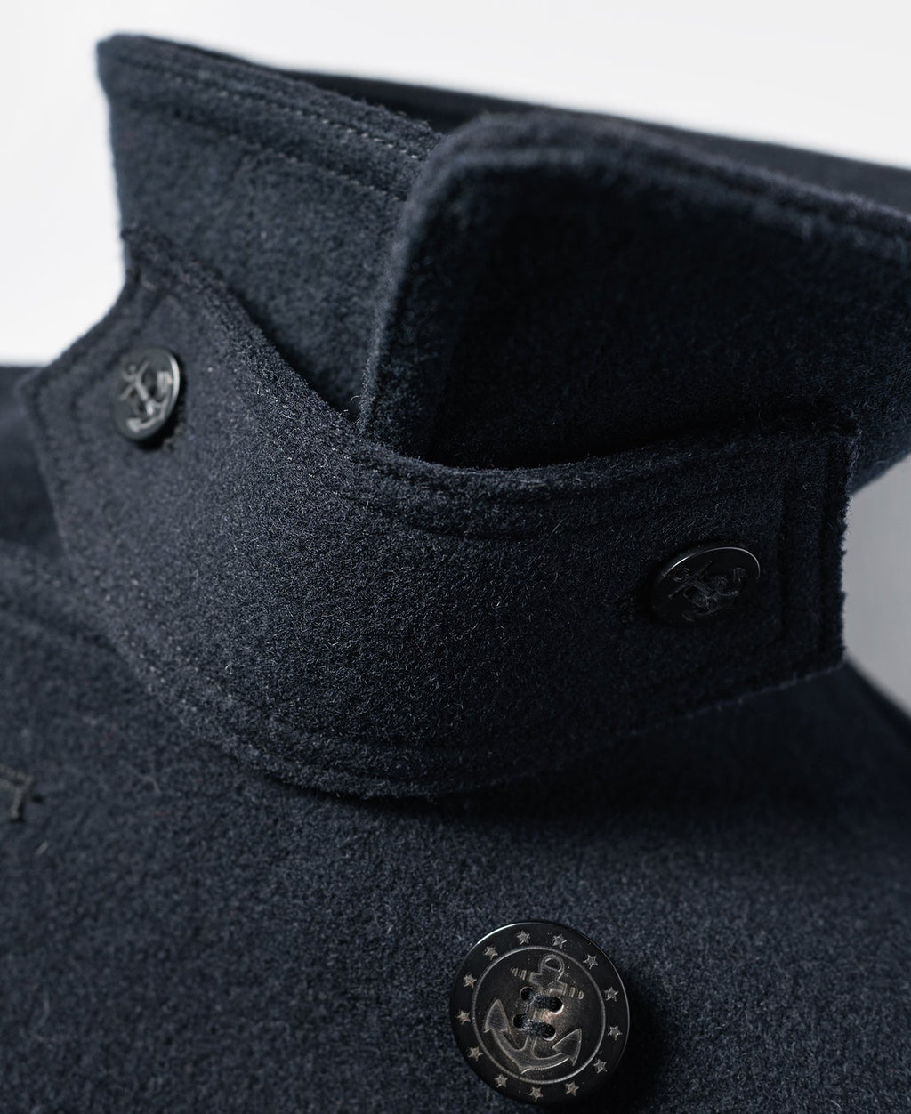 Caban en laine croisé bleu marine classique Manteau court pour homme