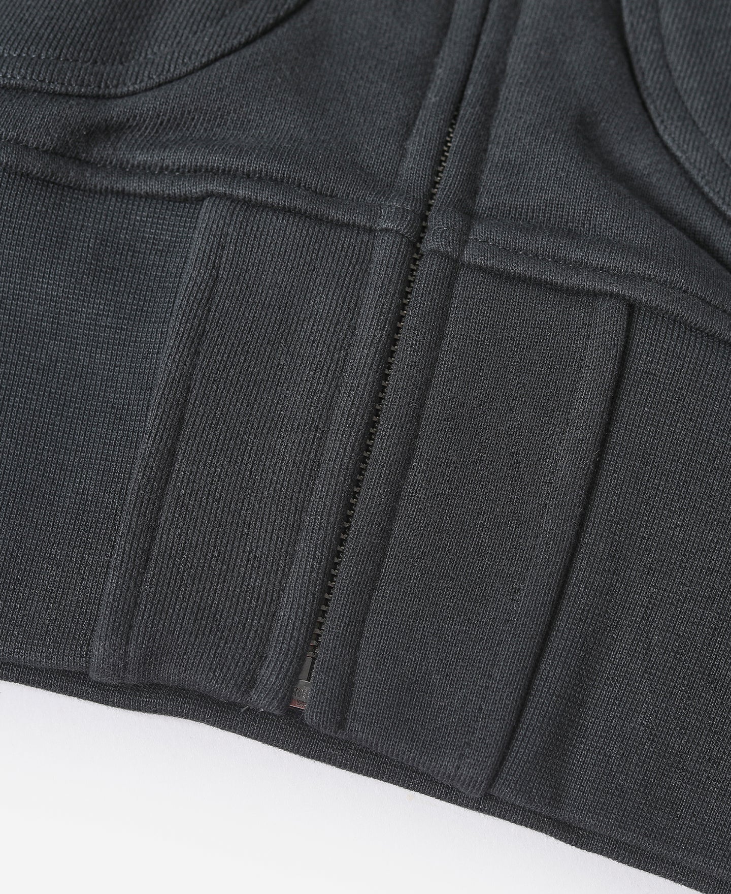 Sweat à capuche zippé en molleton éponge épais noir