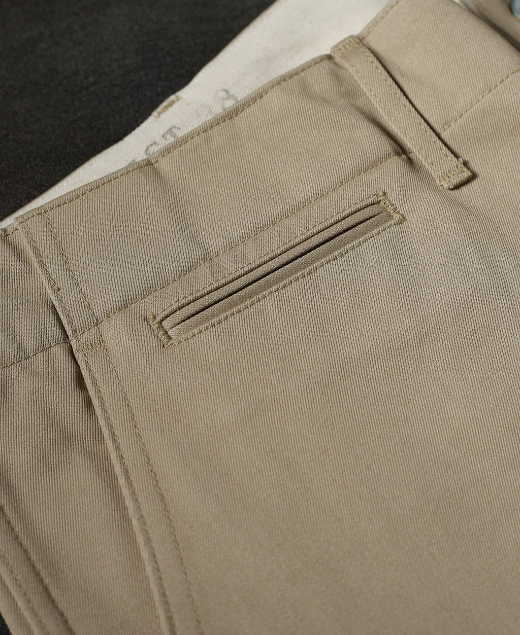 Pantalon Chino Homme Décontracté Coupe Droite Ample Kaki Vintage