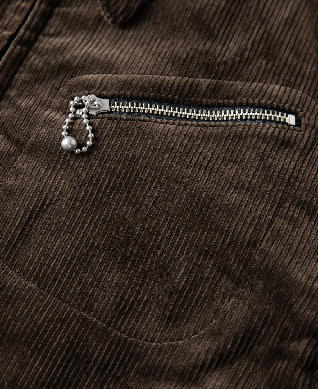 Veste décontractée zippée en velours côtelé épais marron style cosaque pour homme