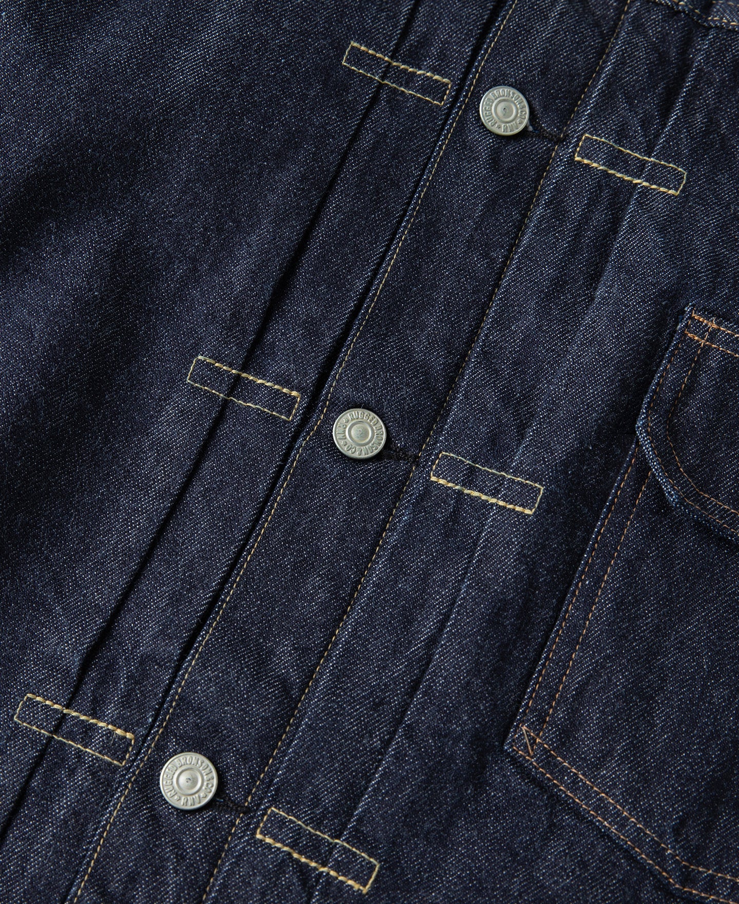 Blouson camionneur en jean doublé de couverture indigo, poche poitrine simple, style vintage