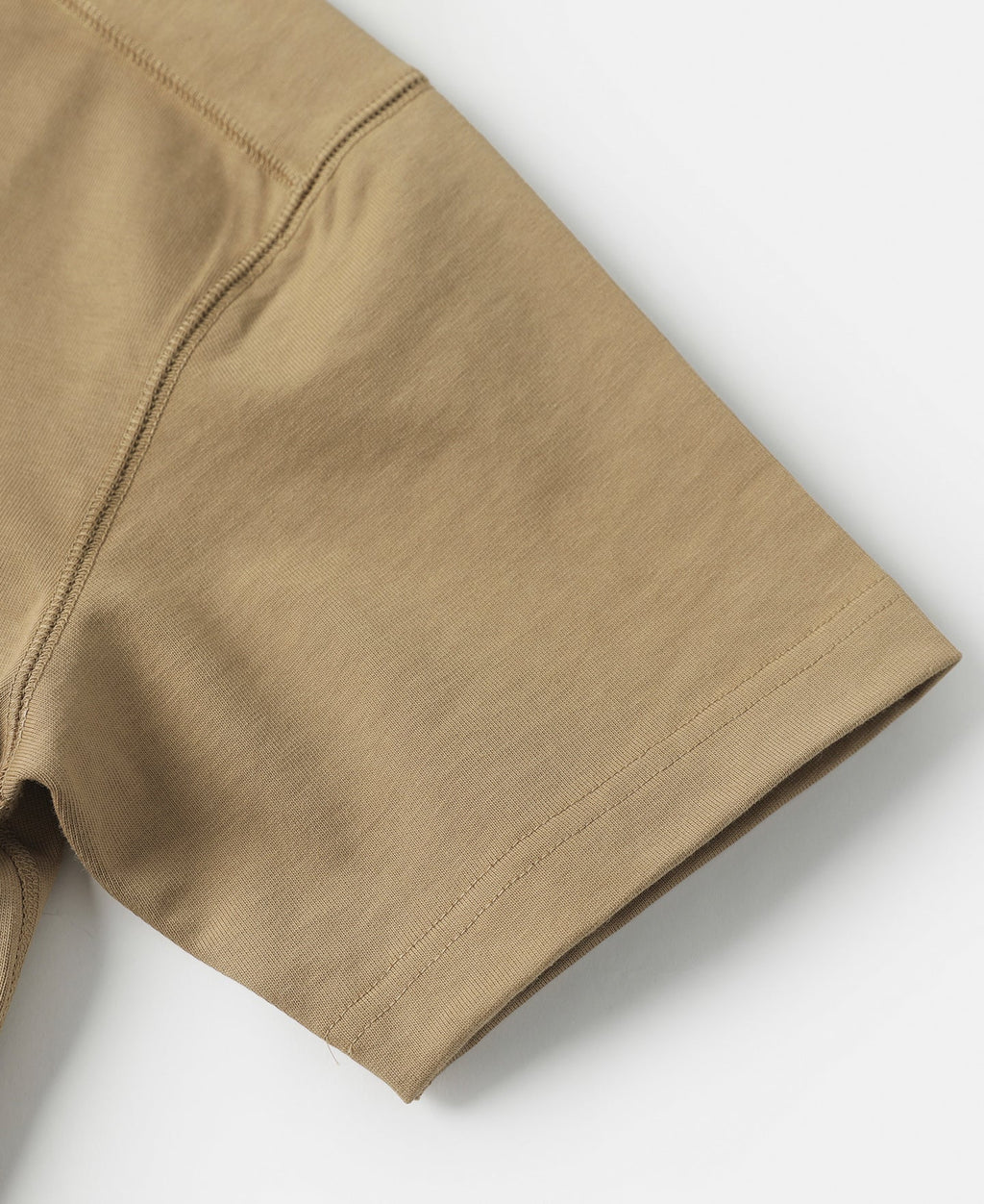 T-shirt Henley en coton épais à manches courtes Kaki Patte de boutonnage Coupe décontractée