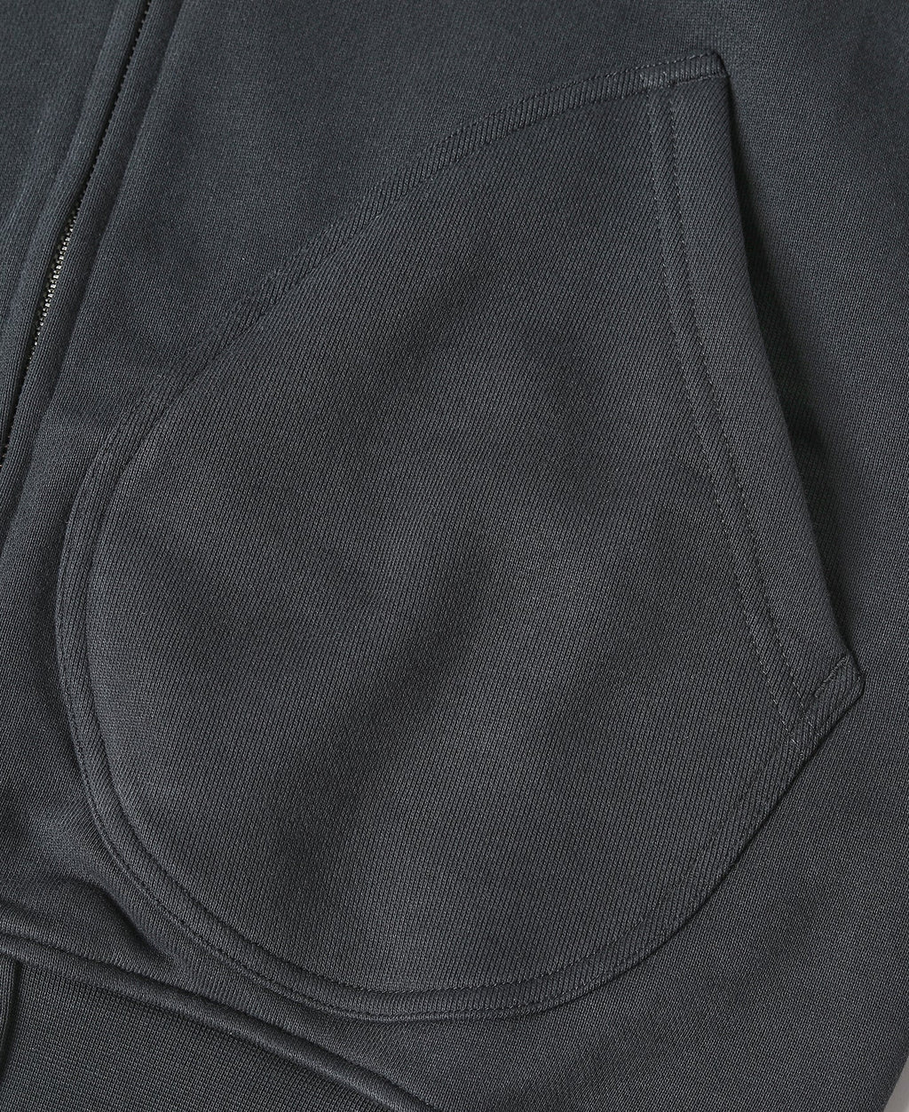 Sweat à capuche zippé en molleton éponge épais noir