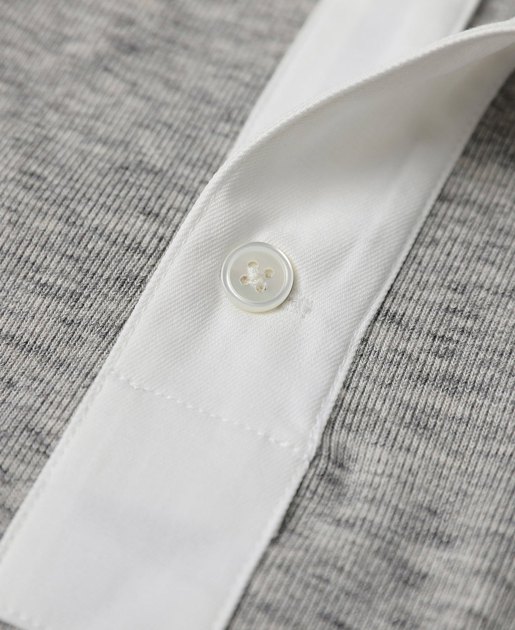 Chemise Henley à manches longues pour homme, lourde, avec patte de boutonnage grise