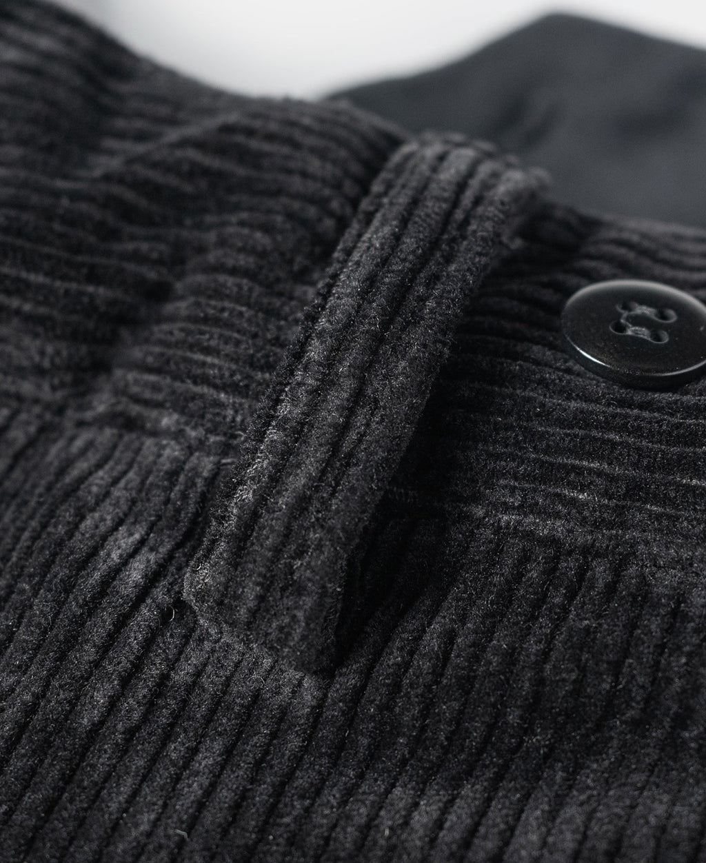 Pantalon de travail en velours côtelé noir résistant, taille haute, coupe droite