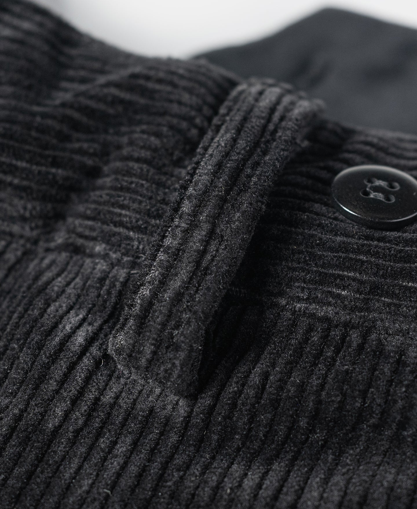 Pantalon de travail en velours côtelé noir résistant, taille haute, coupe droite