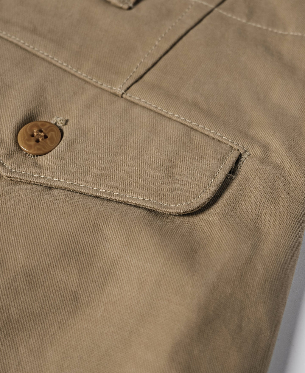 Pantalon Chino Kaki Militaire Vintage Taille Haute Coupe Droite