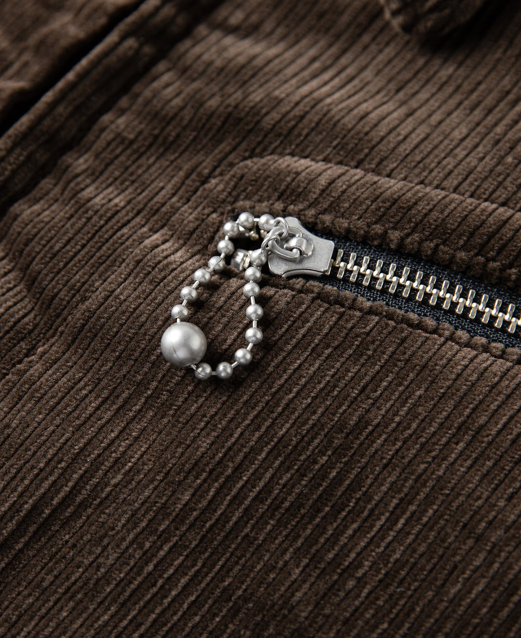 Veste décontractée zippée en velours côtelé épais marron style cosaque pour homme