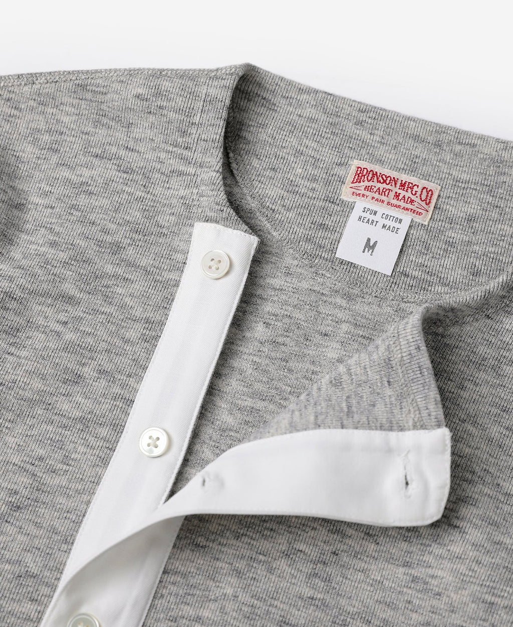Chemise Henley à manches longues pour homme, lourde, avec patte de boutonnage grise