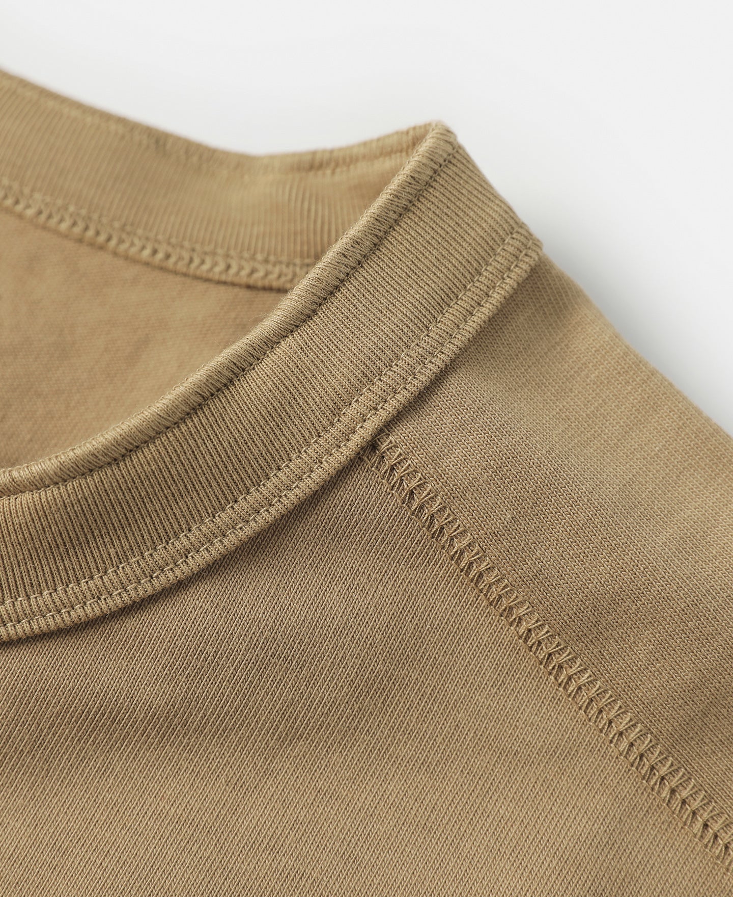 T-shirt Henley en coton épais à manches courtes Kaki Patte de boutonnage Coupe décontractée