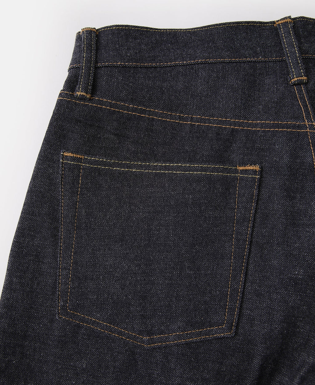 Jean en denim selvedge brut épais coupe droite indigo pour homme