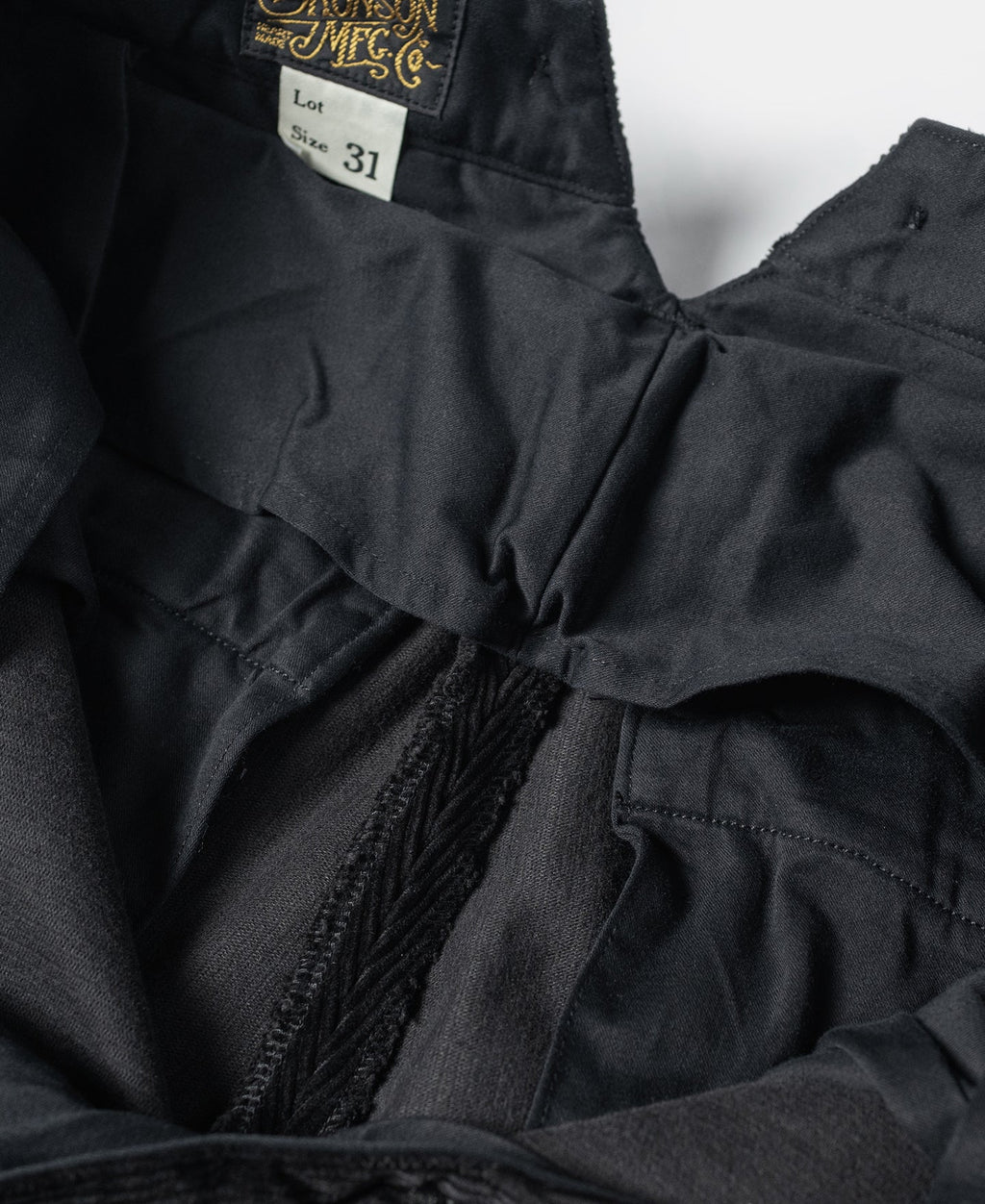 Pantalon de travail en velours côtelé noir résistant, taille haute, coupe droite
