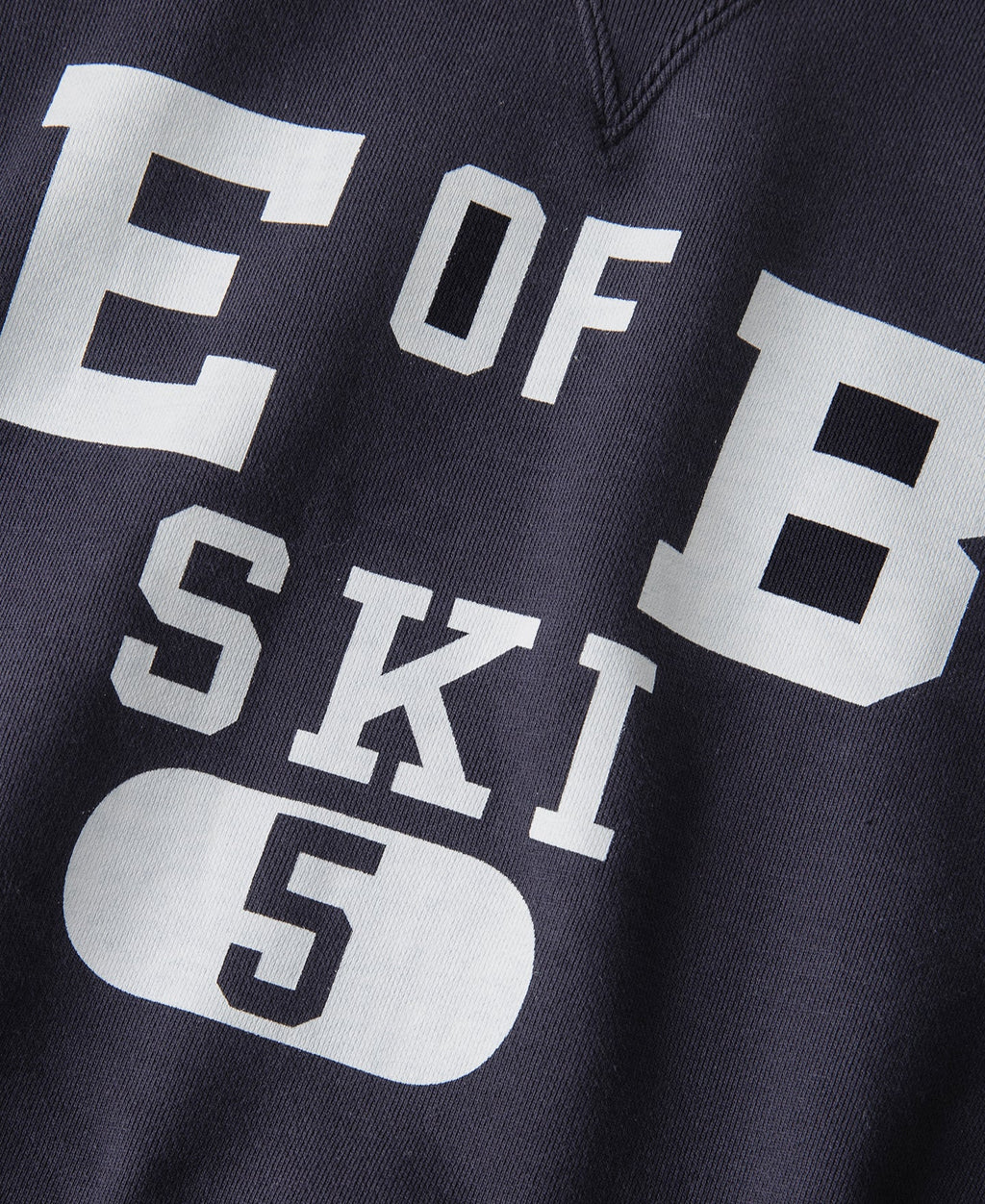 Sweat-shirt ras du cou épais en molleton avec motif ski marine